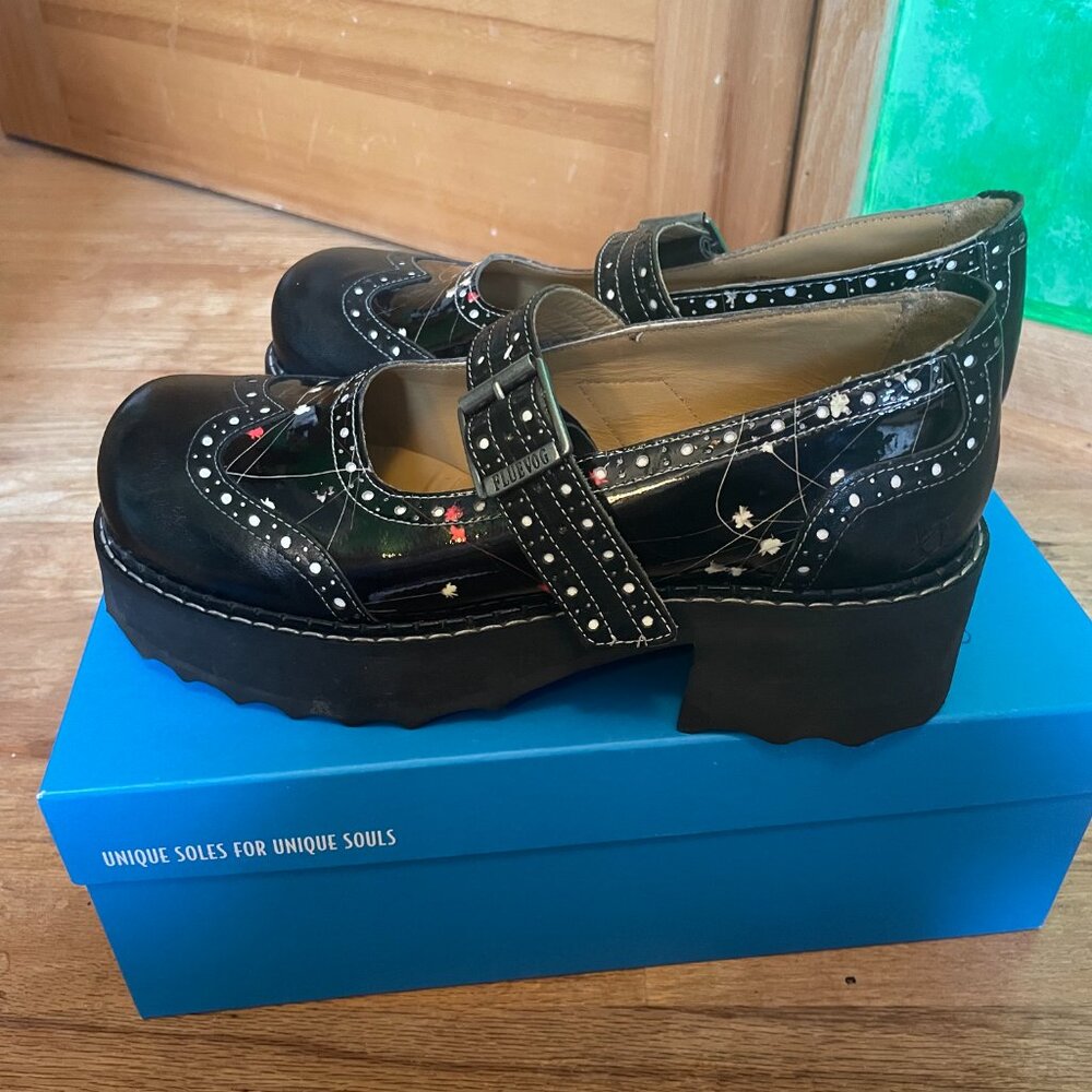 Black John Fluevog Lovely Lesage Mary Janes, sz 10.5 Chunky Platform, 90's, Punk - Picture 4 of 6